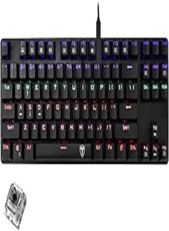 T-DAGGER TGK313 Bora Gaming Mechanical Keyboard - Rainbow LED Lighting - Hot Swappable Switches (Black Switch), USB